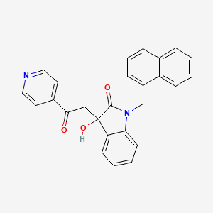 3-hydroxy-1-(1-naphthylmethyl)-3-[2-oxo-2-(4-pyridinyl)ethyl]-1,3-dihydro-2H-indol-2-one