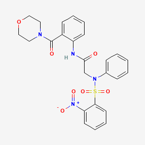 molecular formula C25H24N4O7S B4120379 N~1~-[2-(4-morpholinylcarbonyl)phenyl]-N~2~-[(2-nitrophenyl)sulfonyl]-N~2~-phenylglycinamide 