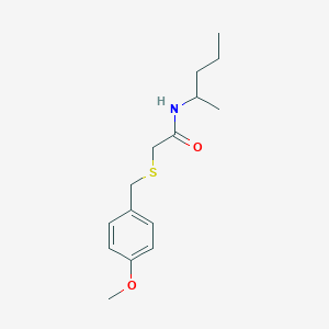 molecular formula C15H23NO2S B4120393 2-[(4-methoxybenzyl)thio]-N-(1-methylbutyl)acetamide 