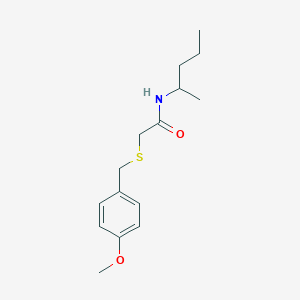 molecular formula C15H23NO2S B4120393 2-[(4-methoxybenzyl)sulfanyl]-N-(pentan-2-yl)acetamide 