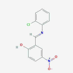 molecular formula C13H9ClN2O3 B412040 2-{[(2-Chlorophenyl)imino]methyl}-4-nitrophenol 