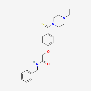 molecular formula C22H27N3O2S B4120401 N-benzyl-2-{4-[(4-ethyl-1-piperazinyl)carbonothioyl]phenoxy}acetamide 