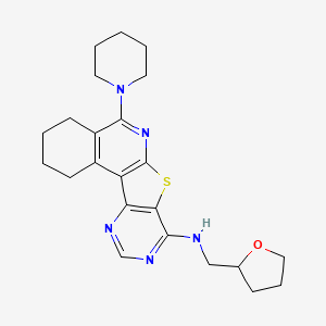 molecular formula C23H29N5OS B4120406 5-(1-piperidinyl)-N-(tetrahydro-2-furanylmethyl)-1,2,3,4-tetrahydropyrimido[4',5':4,5]thieno[2,3-c]isoquinolin-8-amine 