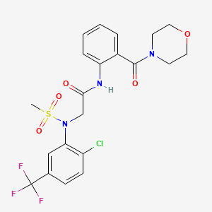 molecular formula C21H21ClF3N3O5S B4120417 N~2~-[2-chloro-5-(trifluoromethyl)phenyl]-N~2~-(methylsulfonyl)-N~1~-[2-(4-morpholinylcarbonyl)phenyl]glycinamide 