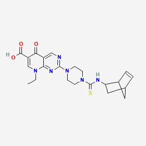 molecular formula C22H26N6O3S B4120456 2-{4-[(bicyclo[2.2.1]hept-5-en-2-ylamino)carbonothioyl]-1-piperazinyl}-8-ethyl-5-oxo-5,8-dihydropyrido[2,3-d]pyrimidine-6-carboxylic acid 
