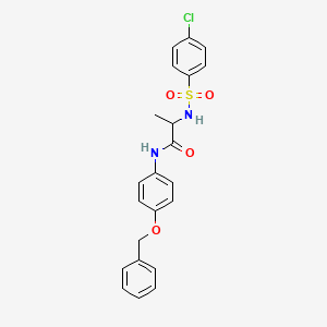 molecular formula C22H21ClN2O4S B4120485 N~1~-[4-(benzyloxy)phenyl]-N~2~-[(4-chlorophenyl)sulfonyl]alaninamide 