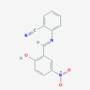 molecular formula C14H9N3O3 B412049 2-[(2-Hydroxy-5-nitrobenzylidene)amino]benzonitrile 