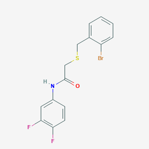molecular formula C15H12BrF2NOS B4120497 2-[(2-bromobenzyl)thio]-N-(3,4-difluorophenyl)acetamide 