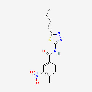 molecular formula C14H16N4O3S B4120509 N-(5-butyl-1,3,4-thiadiazol-2-yl)-4-methyl-3-nitrobenzamide 