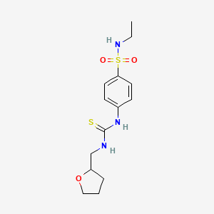 molecular formula C14H21N3O3S2 B4120518 N-ethyl-4-({[(tetrahydro-2-furanylmethyl)amino]carbonothioyl}amino)benzenesulfonamide 