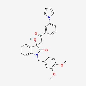 1-(3,4-dimethoxybenzyl)-3-hydroxy-3-{2-oxo-2-[3-(1H-pyrrol-1-yl)phenyl]ethyl}-1,3-dihydro-2H-indol-2-one