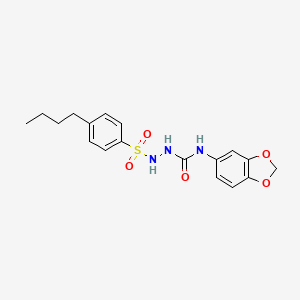 molecular formula C18H21N3O5S B4120545 N-1,3-benzodioxol-5-yl-2-[(4-butylphenyl)sulfonyl]hydrazinecarboxamide 