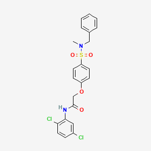 molecular formula C22H20Cl2N2O4S B4120559 2-(4-{[benzyl(methyl)amino]sulfonyl}phenoxy)-N-(2,5-dichlorophenyl)acetamide 