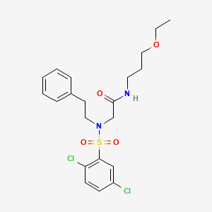 molecular formula C21H26Cl2N2O4S B4120580 N~2~-[(2,5-dichlorophenyl)sulfonyl]-N~1~-(3-ethoxypropyl)-N~2~-(2-phenylethyl)glycinamide 