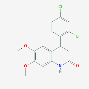 molecular formula C17H15Cl2NO3 B4120587 4-(2,4-dichlorophenyl)-6,7-dimethoxy-3,4-dihydro-2(1H)-quinolinone 