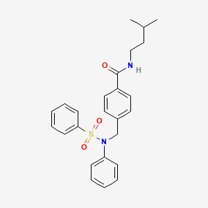 molecular formula C25H28N2O3S B4120600 N-(3-methylbutyl)-4-{[phenyl(phenylsulfonyl)amino]methyl}benzamide 