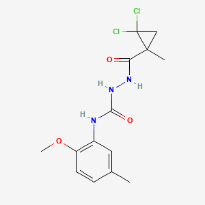 molecular formula C14H17Cl2N3O3 B4120601 2-[(2,2-dichloro-1-methylcyclopropyl)carbonyl]-N-(2-methoxy-5-methylphenyl)hydrazinecarboxamide 
