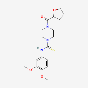 molecular formula C18H25N3O4S B4120605 N-(3,4-dimethoxyphenyl)-4-(tetrahydro-2-furanylcarbonyl)-1-piperazinecarbothioamide 
