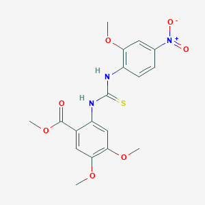molecular formula C18H19N3O7S B4120610 methyl 4,5-dimethoxy-2-({[(2-methoxy-4-nitrophenyl)amino]carbonothioyl}amino)benzoate 