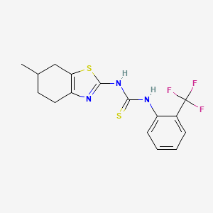 molecular formula C16H16F3N3S2 B4120621 N-(6-methyl-4,5,6,7-tetrahydro-1,3-benzothiazol-2-yl)-N'-[2-(trifluoromethyl)phenyl]thiourea 