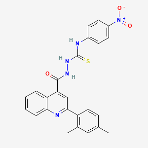 molecular formula C25H21N5O3S B4120627 2-{[2-(2,4-dimethylphenyl)-4-quinolinyl]carbonyl}-N-(4-nitrophenyl)hydrazinecarbothioamide 