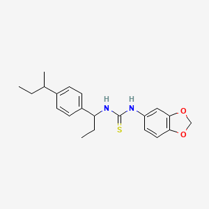 molecular formula C21H26N2O2S B4120637 N-1,3-benzodioxol-5-yl-N'-[1-(4-sec-butylphenyl)propyl]thiourea 