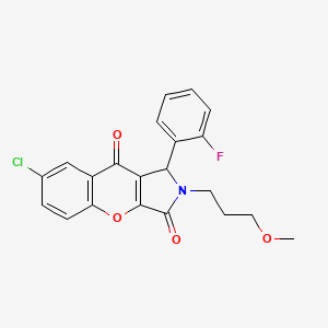 molecular formula C21H17ClFNO4 B4120654 7-chloro-1-(2-fluorophenyl)-2-(3-methoxypropyl)-1,2-dihydrochromeno[2,3-c]pyrrole-3,9-dione 