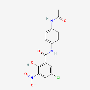 molecular formula C15H12ClN3O5 B4120655 N-[4-(acetylamino)phenyl]-5-chloro-2-hydroxy-3-nitrobenzamide 