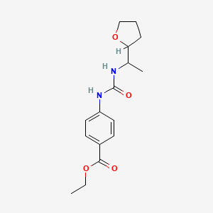 molecular formula C16H22N2O4 B4120658 ethyl 4-[({[1-(tetrahydro-2-furanyl)ethyl]amino}carbonyl)amino]benzoate 