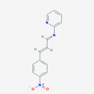 molecular formula C14H11N3O2 B412066 2-[(3-{4-Nitrophenyl}-2-propenylidene)amino]pyridine 