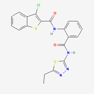 molecular formula C20H15ClN4O2S2 B4120672 3-chloro-N-(2-{[(5-ethyl-1,3,4-thiadiazol-2-yl)amino]carbonyl}phenyl)-1-benzothiophene-2-carboxamide 
