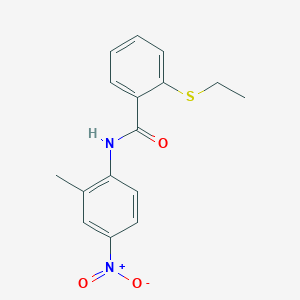 molecular formula C16H16N2O3S B4120680 2-(ethylthio)-N-(2-methyl-4-nitrophenyl)benzamide 