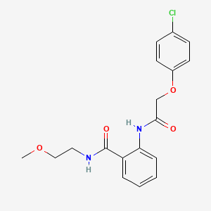 molecular formula C18H19ClN2O4 B4120695 2-{[(4-chlorophenoxy)acetyl]amino}-N-(2-methoxyethyl)benzamide 