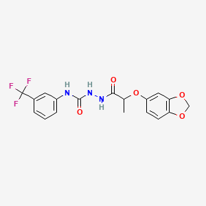 2-[2-(1,3-benzodioxol-5-yloxy)propanoyl]-N-[3-(trifluoromethyl)phenyl]hydrazinecarboxamide