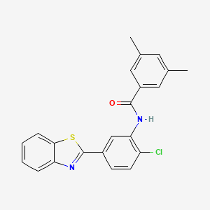 molecular formula C22H17ClN2OS B4120711 N-[5-(1,3-benzothiazol-2-yl)-2-chlorophenyl]-3,5-dimethylbenzamide 