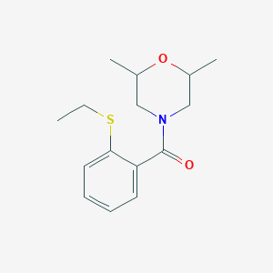 molecular formula C15H21NO2S B4120718 4-[2-(ethylthio)benzoyl]-2,6-dimethylmorpholine 
