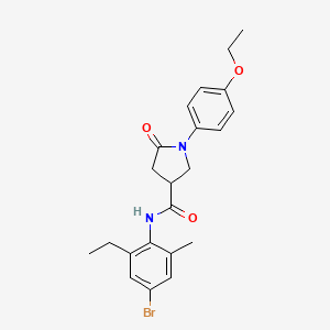 molecular formula C22H25BrN2O3 B4120732 N-(4-bromo-2-ethyl-6-methylphenyl)-1-(4-ethoxyphenyl)-5-oxo-3-pyrrolidinecarboxamide 