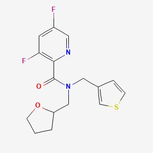 molecular formula C16H16F2N2O2S B4120749 3,5-difluoro-N-(tetrahydrofuran-2-ylmethyl)-N-(3-thienylmethyl)pyridine-2-carboxamide 