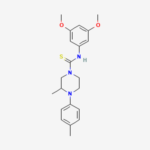 molecular formula C21H27N3O2S B4120768 N-(3,5-dimethoxyphenyl)-3-methyl-4-(4-methylphenyl)-1-piperazinecarbothioamide 