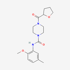 molecular formula C18H25N3O4 B4120787 N-(2-methoxy-5-methylphenyl)-4-(tetrahydro-2-furanylcarbonyl)-1-piperazinecarboxamide 