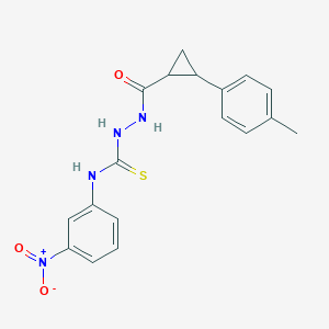 molecular formula C18H18N4O3S B4120795 2-{[2-(4-methylphenyl)cyclopropyl]carbonyl}-N-(3-nitrophenyl)hydrazinecarbothioamide 