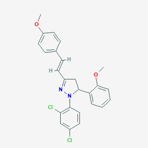 1-(2,4-dichlorophenyl)-5-(2-methoxyphenyl)-3-[2-(4-methoxyphenyl)vinyl]-4,5-dihydro-1H-pyrazole