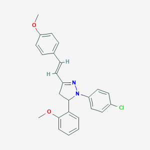 1-(4-chlorophenyl)-5-(2-methoxyphenyl)-3-[2-(4-methoxyphenyl)vinyl]-4,5-dihydro-1H-pyrazole