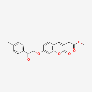 molecular formula C22H20O6 B4120854 methyl {4-methyl-7-[2-(4-methylphenyl)-2-oxoethoxy]-2-oxo-2H-chromen-3-yl}acetate 