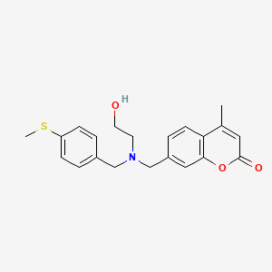 molecular formula C21H23NO3S B4120864 7-({(2-hydroxyethyl)[4-(methylthio)benzyl]amino}methyl)-4-methyl-2H-chromen-2-one 