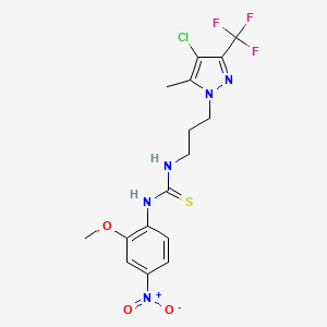 N-{3-[4-chloro-5-methyl-3-(trifluoromethyl)-1H-pyrazol-1-yl]propyl}-N'-(2-methoxy-4-nitrophenyl)thiourea