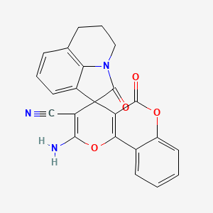 2-amino-2',5-dioxo-5',6'-dihydro-4'H,5H-spiro[pyrano[3,2-c]chromene-4,1'-pyrrolo[3,2,1-ij]quinoline]-3-carbonitrile