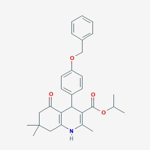 molecular formula C29H33NO4 B412089 Propan-2-yl 2,7,7-trimethyl-5-oxo-4-(4-phenylmethoxyphenyl)-1,4,6,8-tetrahydroquinoline-3-carboxylate CAS No. 294197-76-5