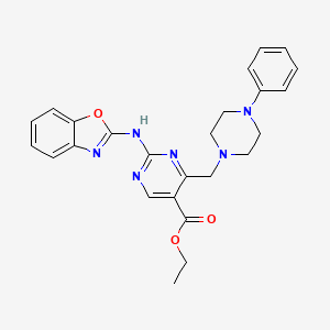 Ethyl 2-(1,3-benzoxazol-2-ylamino)-4-[(4-phenylpiperazin-1-yl)methyl]pyrimidine-5-carboxylate