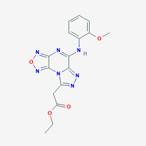 Ethyl [5-(2-methoxyanilino)[1,2,5]oxadiazolo[3,4-e][1,2,4]triazolo[4,3-a]pyrazin-8-yl]acetate